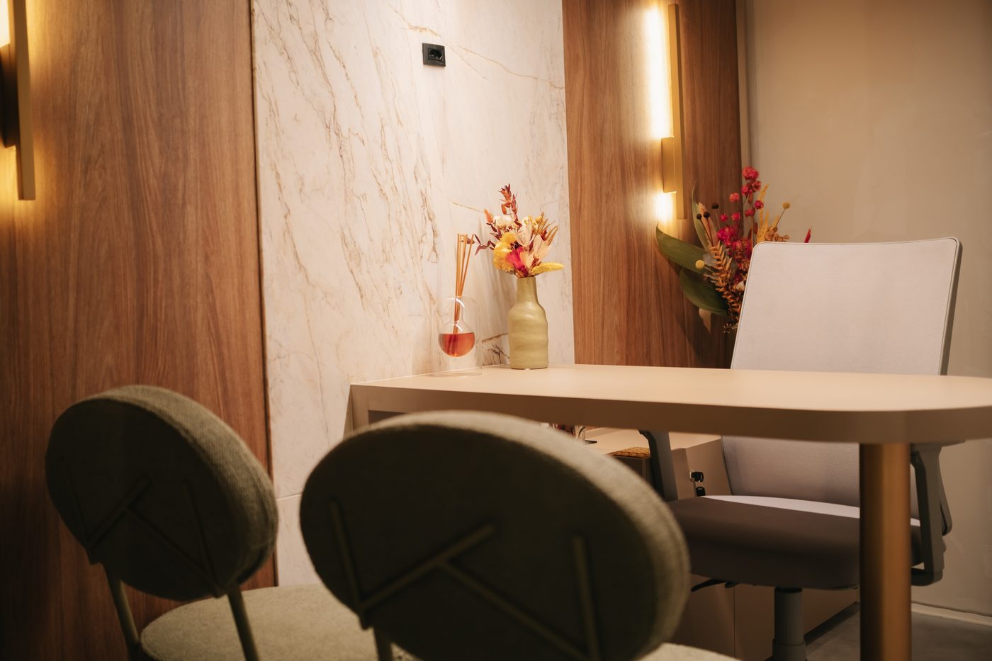 Sala de orientação financeira da MC Clínica Dermatológica em Itajaí